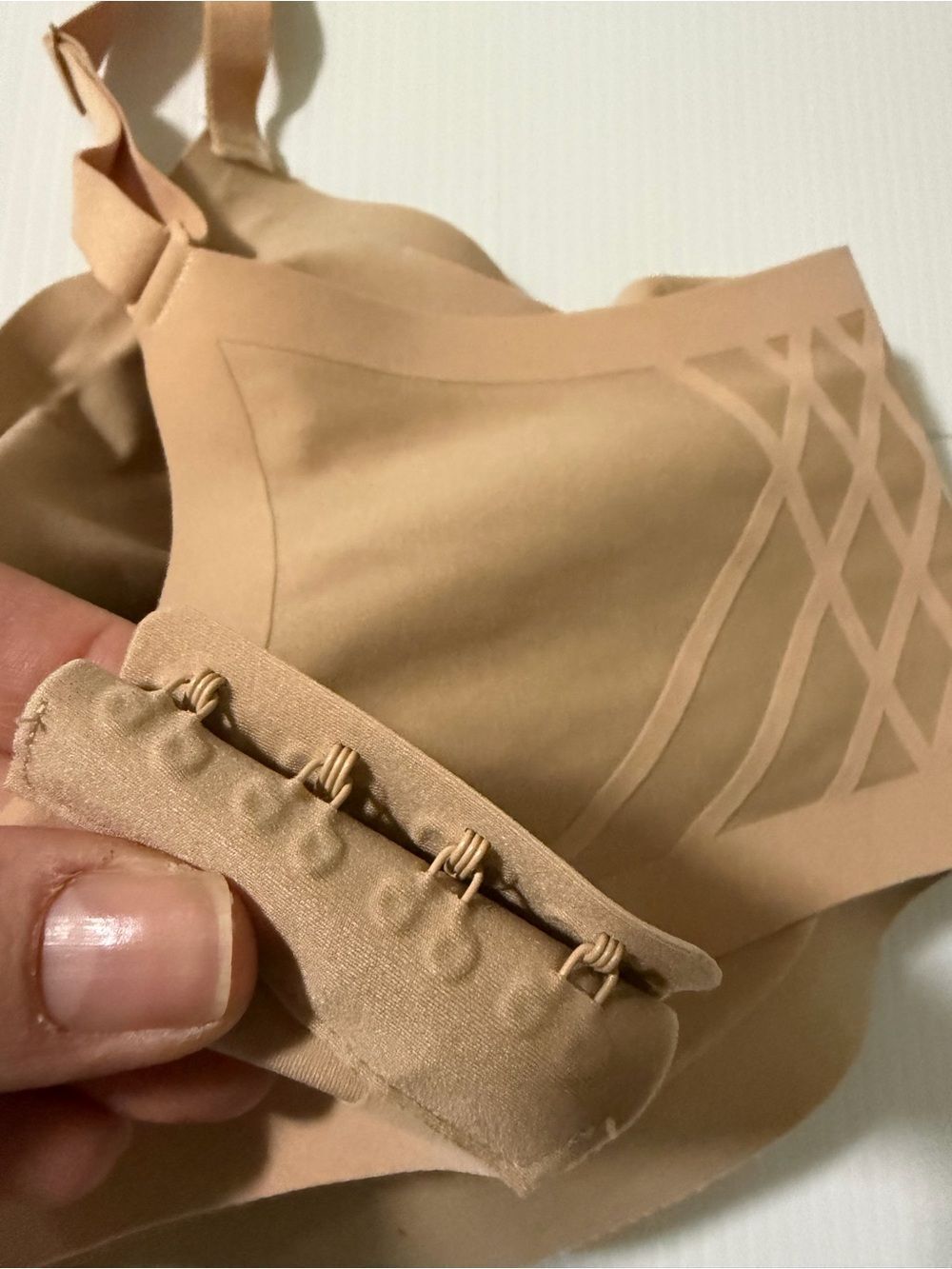Honeylove Silhouette Bra support 3D printed velvet accent tan nude beige 1XL - Picture 5 of 8